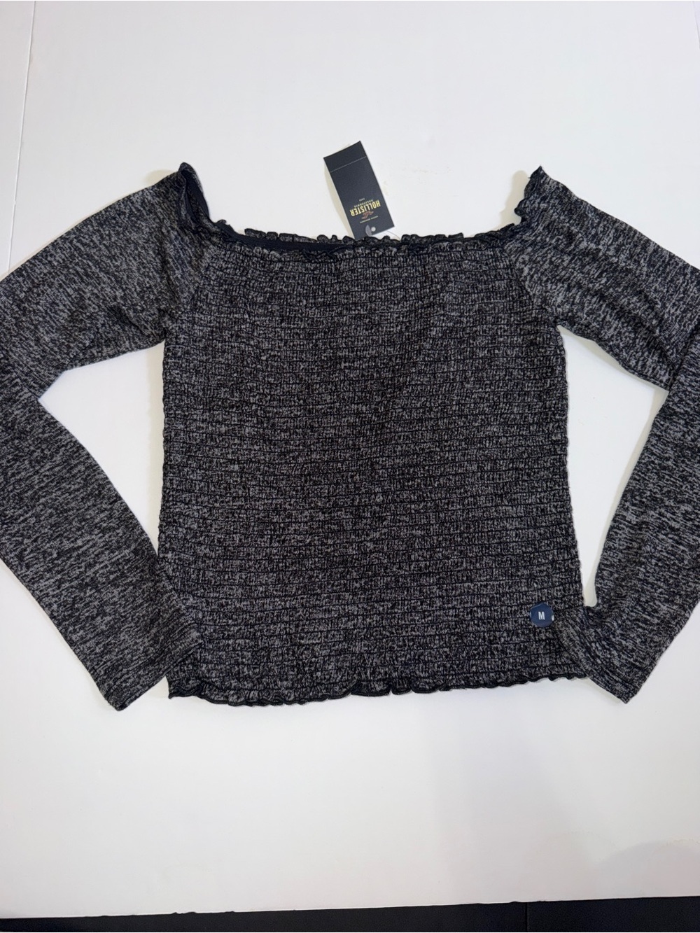 Hollister Off-Shoulder Black Heather Women's Blouse